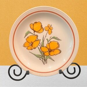2 vintage Homer Laughlin dinner plates,
Orange Poppies.